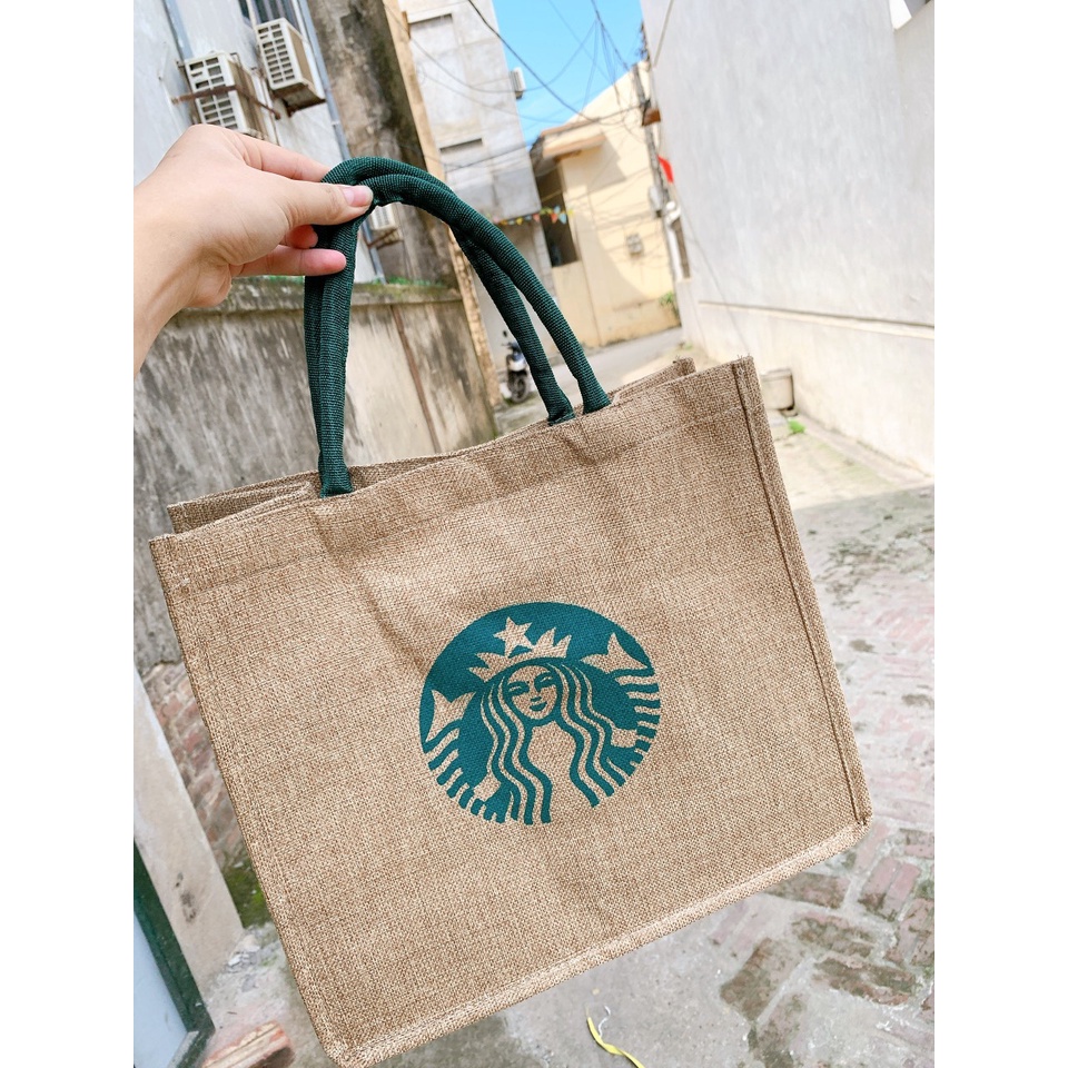 Túi cói du lịch đi biển Starbuck