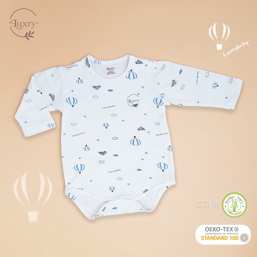 Bộ đồ liền thân body chip dài tay Luxry họa tiết khí cầu đáng yêu cho bé từ 0 đến 9 tháng