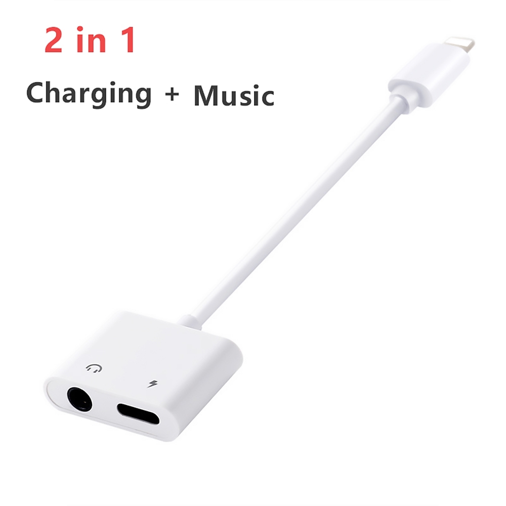 Đầu chuyển đổi cổng Lightning ra jack audio 3.5mm và cổng Lightning cho Apple iPhone 7 8 Plus XR XS Max