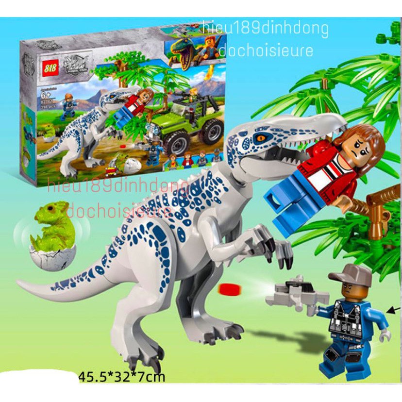 Lắp Ráp xếp hình Lego Jurassic World Dinosaur 82161 : Khủng long bạo chúa trắng Jurassic World 398 mảnh