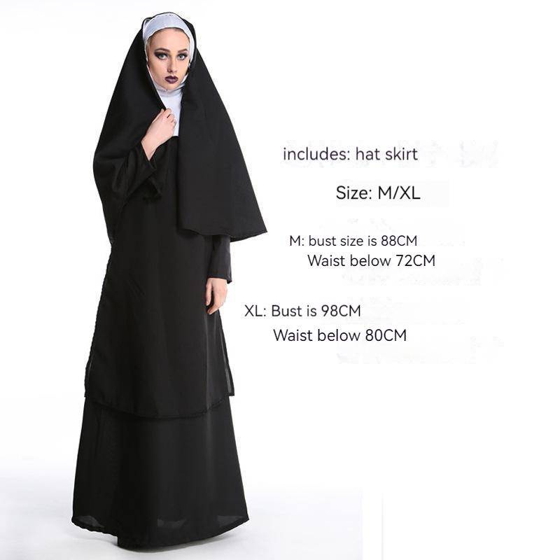 Đầm Hóa Trang Công Chúa Mary Nun Sister Màu Đen Xinh Xắn Cho Nữ