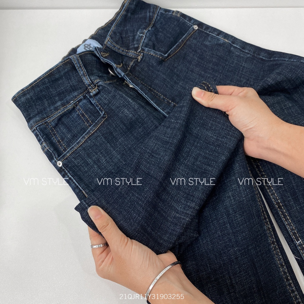 Quần jean ống suông lai cắt kiểu dáng trẻ trung năng động thời trang ulzzang Hàn Quốc VM STYLE 21QJR11Y31903