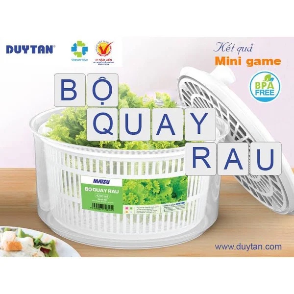 Bộ Quay Rau Nhỏ Duy Tân - Đồ Dùng Vắt khô Rau Quả