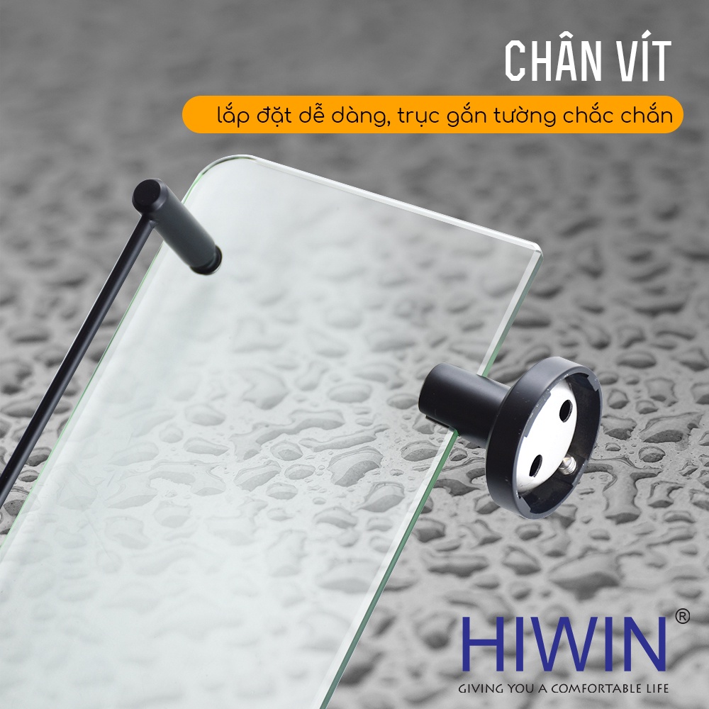 Kệ kính đơn phòng tắm inox 304 mạ đen HIWIN Y-541A