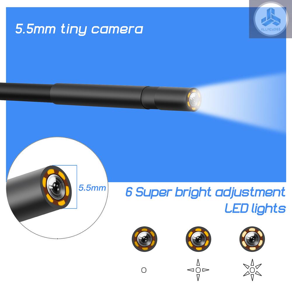 Camera nội soi công nghiệp P40 5.5mm 6 LED màn hình 4.3inch 1080P độ phân giải cao chống nước IP67 điều chỉnh được