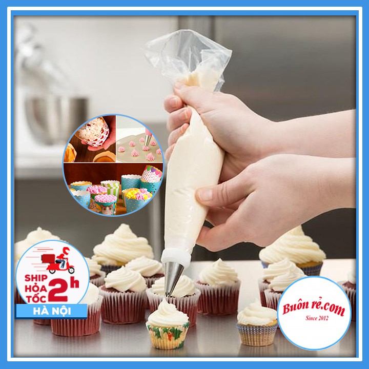 Set 100 túi bắt kem nilon dùng một lần chịu nhiệt cao - Túi bắt kem làm bánh, tạo hình trang trí bánh 01502