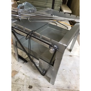 Máy nướng thịt, chả mini tự động chuẩn (xiên 100% inox đi kèm máy)