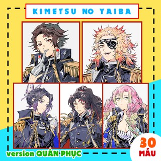 (30 mẫu) Postcard poster Thanh Gươm Diệt Quỷ (Kimetsu no Yaiba) M2A ver Quân Phục (móc khóa huy hiệu) manga anime