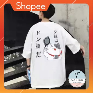 Áo thun tay lỡ freesize nữ - áo thun phông form rộng Unisex - Mèo