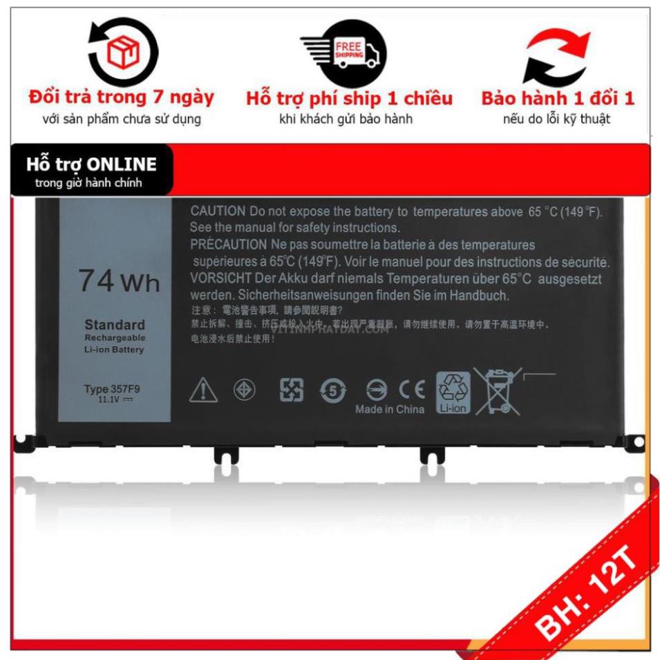BH12TH . Pinl aptop Dell Inspiron 15 7000 Series. 7557, 7559, 7566, 7567, 7759 ( 11.1V-74Wh) Zin