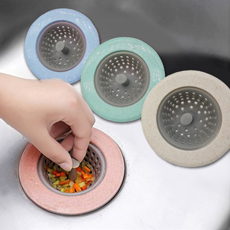 Nắp Lọc Chặn Tóc Walfos Bằng Silicon Rơm Lúa Mạch Cho Bồn Rửa Nhà Bếp Và Nhà Tắm
