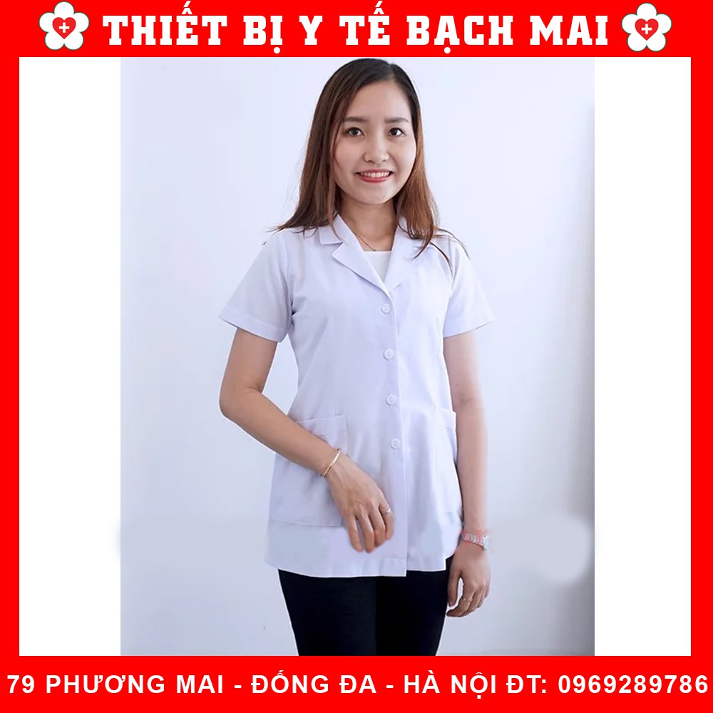 Áo Blue Y Tá Cộc Tay Dùng Trong Y Tế, Spa, Thẩm Mỹ Viện