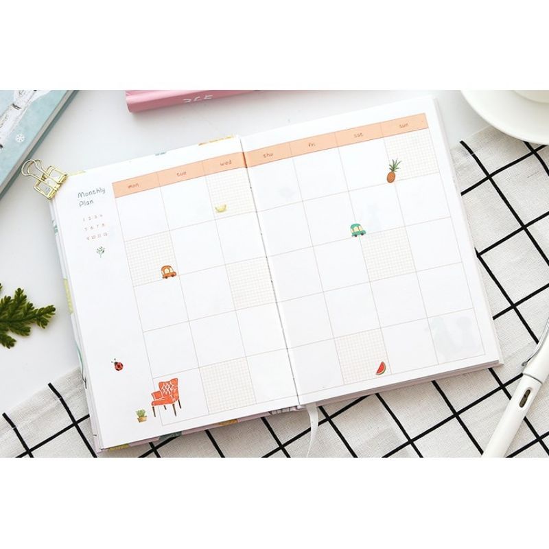 Sổ tay Kế Hoạch Nhật Ký 365 Ngày Life Planner Bìa Cứng | Sổ Bìa Da 360 Trang A5 Cao Cấp