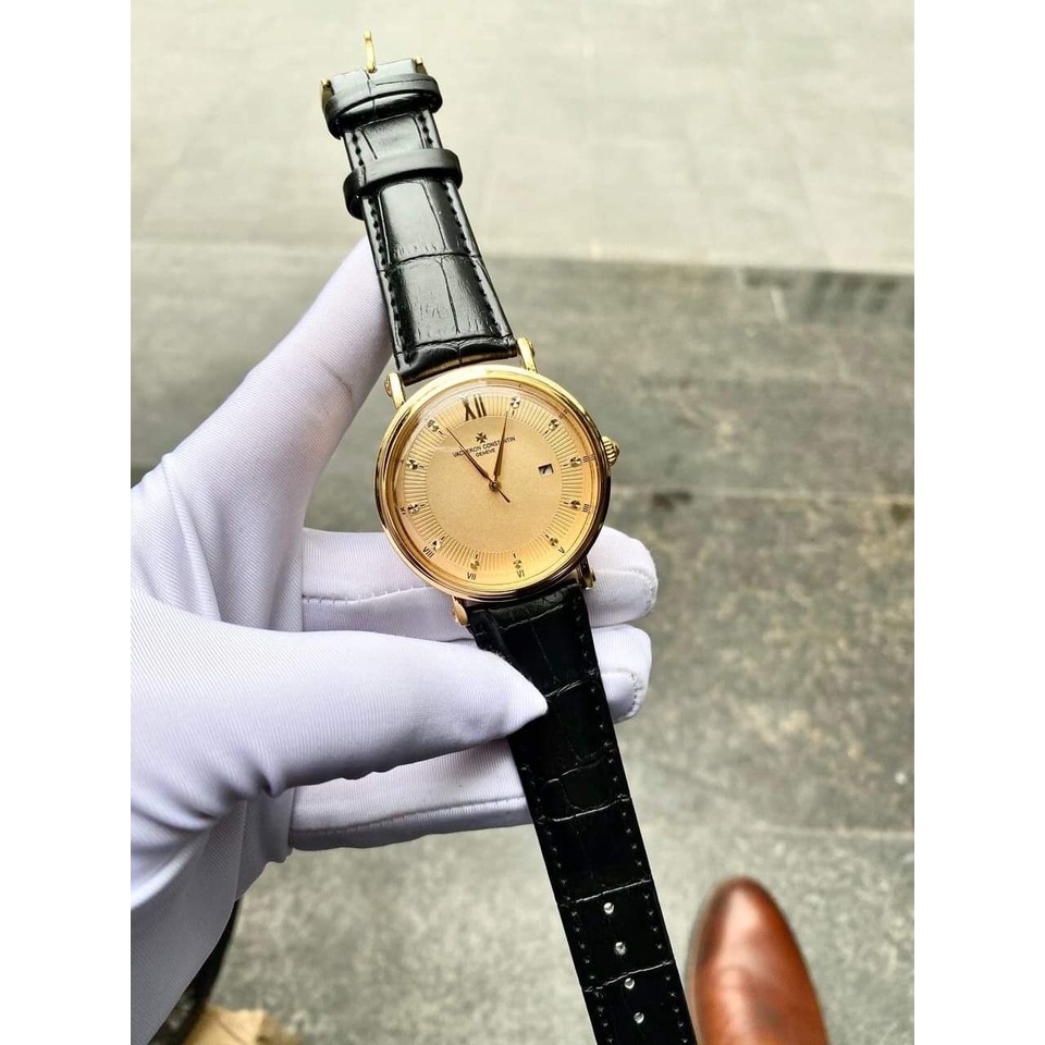 Đồng Hồ Pin NAM Vacheron P349 Chống Xước, Chống Nước - TẶNG 1 Dây da cao cấp + 2 pin AG4