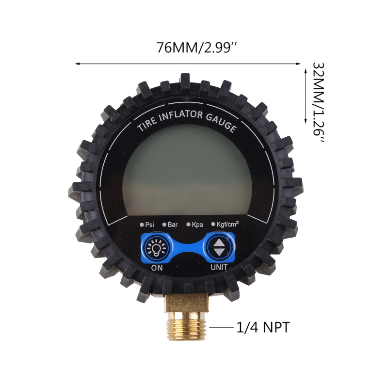 Đồng Hồ Đo Áp Suất Khí Gas Kỹ Thuật Số 1 / 4 '' NPT Kèm Phụ Kiện