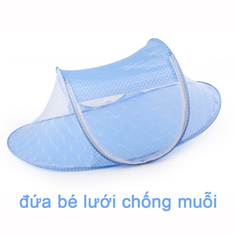 [HCM]nệmngủ,Lưới chống muỗi màu xanh có thể gập lại cho bé với đệm và gối du lịch Giường đơn nhanh cho bé gấp nệm