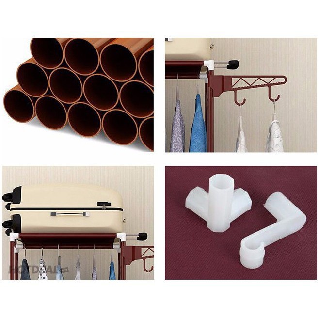Tủ Đựng Quần Áo Hoạ Tiết Nổi Trang Trí tủ vải 2 Buồng Có Bảo Hành 1 đổi 1 cho khách hàng