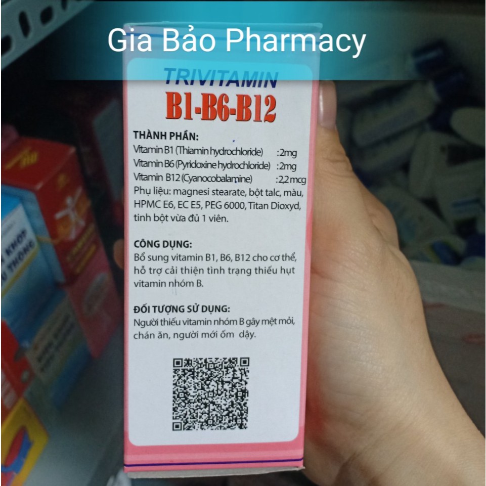 Viên uống TRIVITAMIN B1-B6-B12 giúp bồi bổ cơ thể | BigBuy360 - bigbuy360.vn