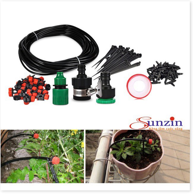 Bộ kit tưới cây, tưới rau 20 đầu phun, độ dài dây 10 mét