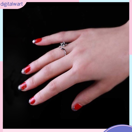 Nhẫn mạ bạc hình mèo đính đá xinh xắn