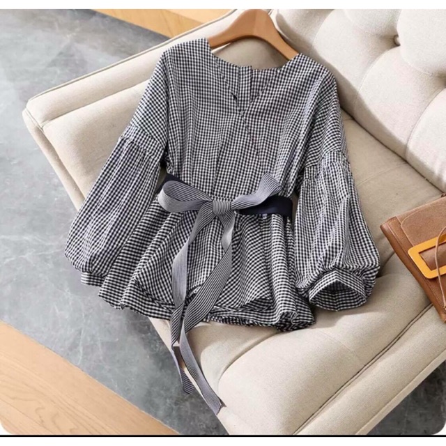 [Mã WASTUP giảm 10% tối đa 30K đơn 99K] ÁO CARO THẮT NƠ EO ( MẪU MỚI)