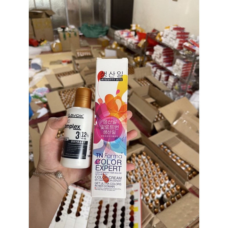 thuốc nhuộm nâu vàng+trợ+gang tay