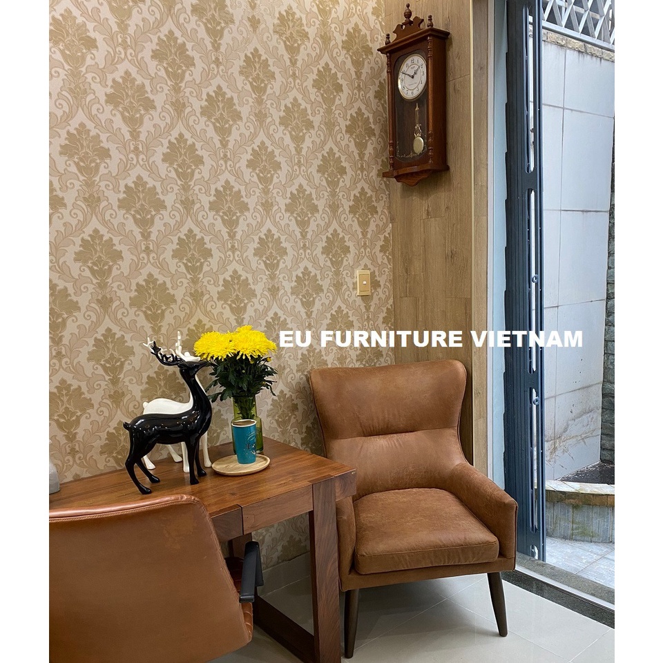 Ghế Armchair xuất dư màu da bò Brentwell accent chair Kích Thước: Dài 72.4cm x Rộng 86.4cm x Cao 46/101.6cm