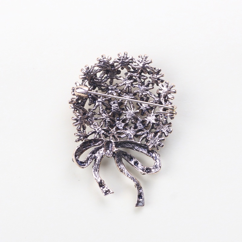 Ghim Cài Áo Kim Loại Hình Giỏ Hoa Đính Đá Sang Trọng