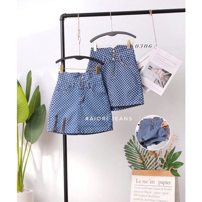 [THỜI TRANG MÙA HÈ] Set Áo Khoác Jean DeniM &amp; Chân Váy Form Chữ A Cực Phong Cách_Mã HQ0301
