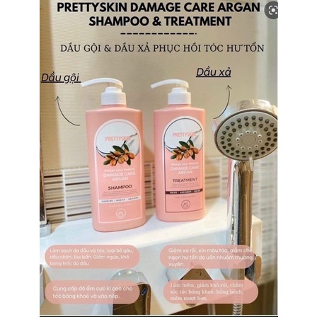 Cặp Dầu Gội Xả Hương Nước Hoa Cao Cấp Prettyskin- Phục Hồi Tóc Khô Sơ, Thơm Lâu, Hương Thơm Sang Trọng