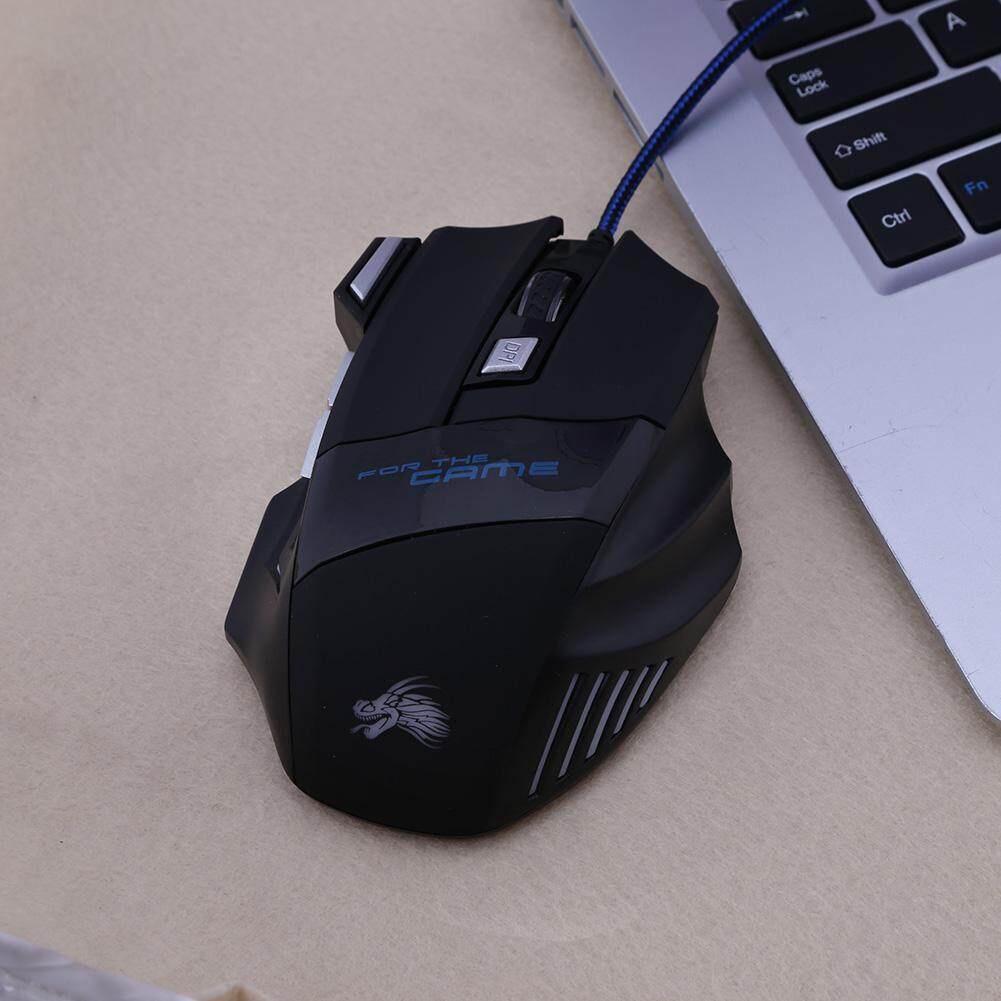 Chuột Chơi Game Có Dây USB Quang LED 5500DPI, Chuột Chơi Game Máy Tính 7 Nút