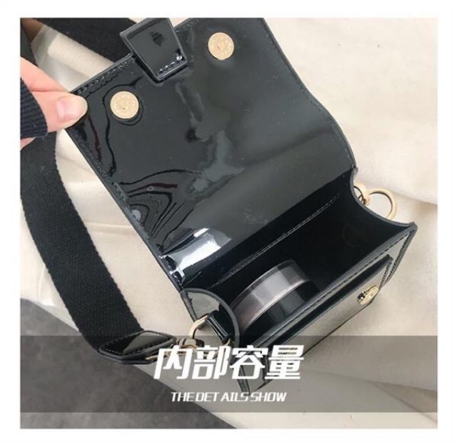 Túi Mini Bags Dáng Vuông Dây Bảng To da bóng mới nhất 2020