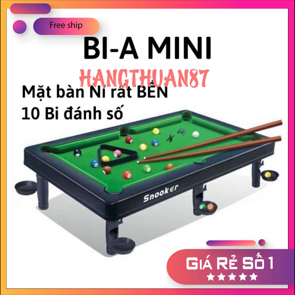 Freeship 50k Bi a Mini - 10 viên Bida Đánh Số - Mặt bàn Nỉ không bong- 2 Kích thước 44cm và 30cm siêu hot