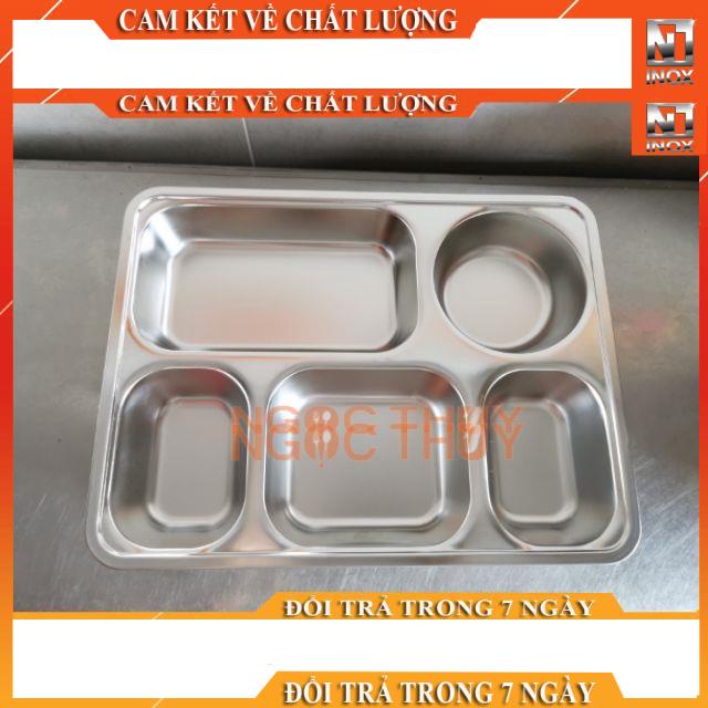 Khay cơm phần 5 ngăn inox cao cấp