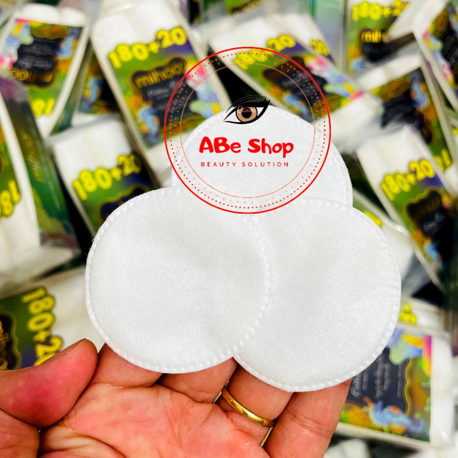 BÔNG TẨY TRANG MIHOO 200 miếng - 100% Cotton mềm mịn | BigBuy360 - bigbuy360.vn