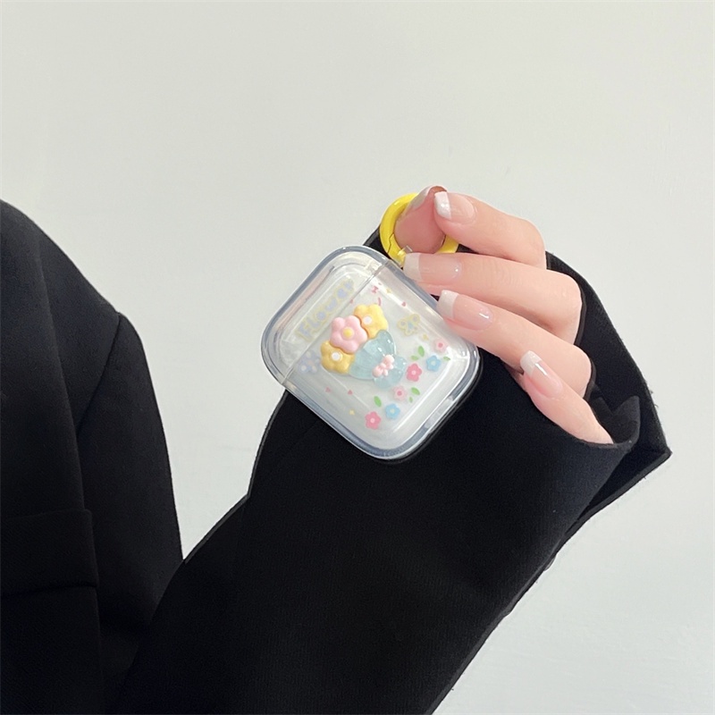 Vỏ Bảo Vệ Hộp Sạc Tai Nghe Bluetooth Không Dây Airpods 1/2 Pro 3 Bằng tpu Họa Tiết Hoa Độc Đáo Thời Trang