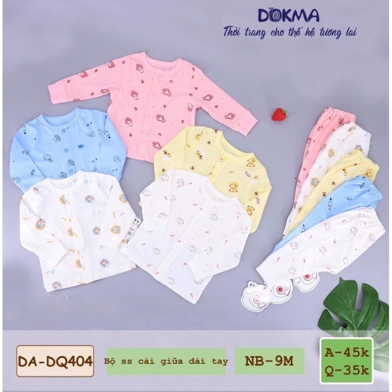 Quần Áo Sơ Sinh Cài Thẳng DokMa DQ404- Chất liệu cotton mềm mại
