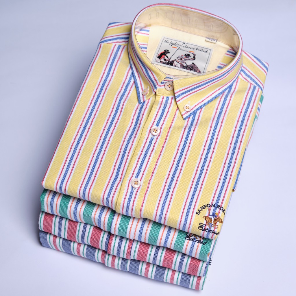 Sơ mi dài tay kẻ sọc công sở sang trọng 100% cotton - Sanfon Roland