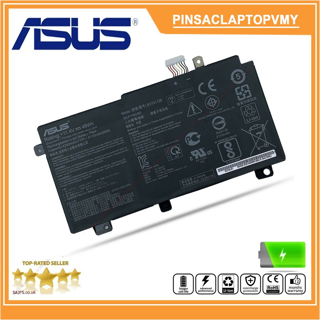 Pin laptop Asus TUF Gaming FX504 FX80 FX80GD FX80GM FX86FE B31N1726 B31BN91 48Wh. Bảo hành toàn quốc