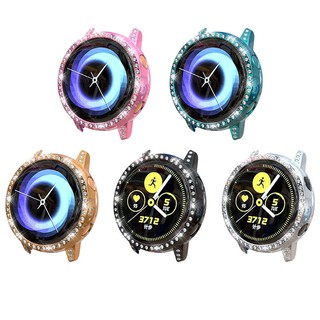 Diamond PC Screen Protector Case for Samsung Galaxy Watch Active Shock-Proof Anti-fall Protective Cover Bumper Shell