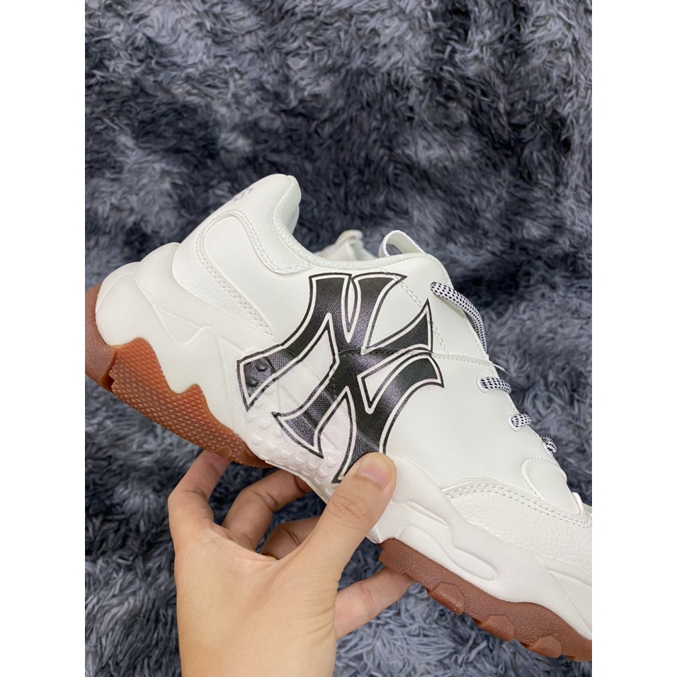 [CÓ SẴN - ẢNH THẬT] Giày thể thao nam nữ MLB.B ny, Giày màu trắng đế nâu hot full box - tặng kèm tất