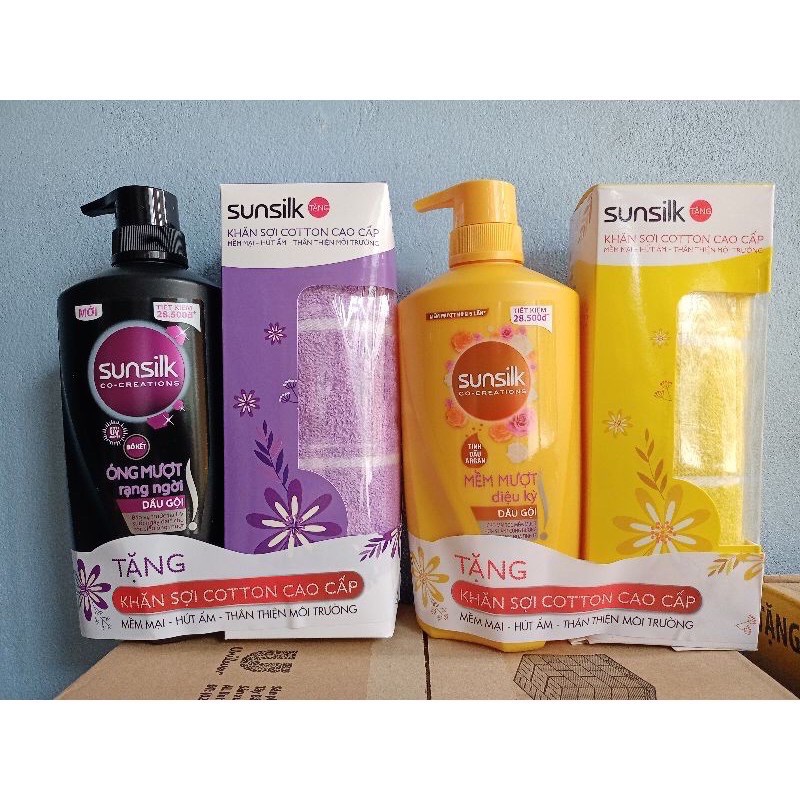 Dầu gội sunsilk 650 tặng kèm khăn cao cấp