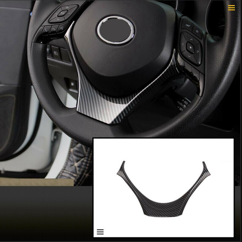 Khung ABS Họa Tiết Sợi Carbon Trang Trí Vô Lăng Xe Hơi Toyota CHR C-HR 2016-2018