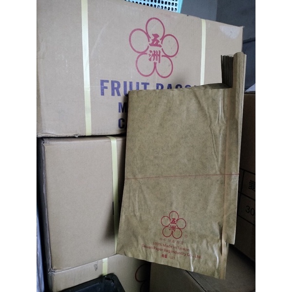 100 túi bao xoài Đài Loan giấy vàng 2 lớp hoa mai cỡ 22x34cm