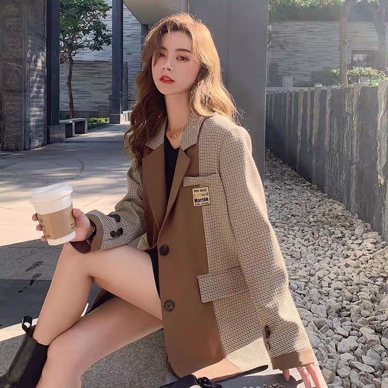 Áo khoác Vest nữ cao cấp, thiết kế phối màu, kẻ sọc cực xinh, kiểu dáng sang chảnh NV0746