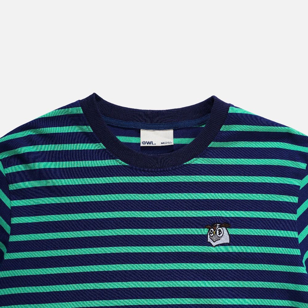 OWL BRAND® Striped Long-sleeve Tee -  Áo Thun Sọc Tay Dài Màu Xanh - OWL310121 | BigBuy360 - bigbuy360.vn
