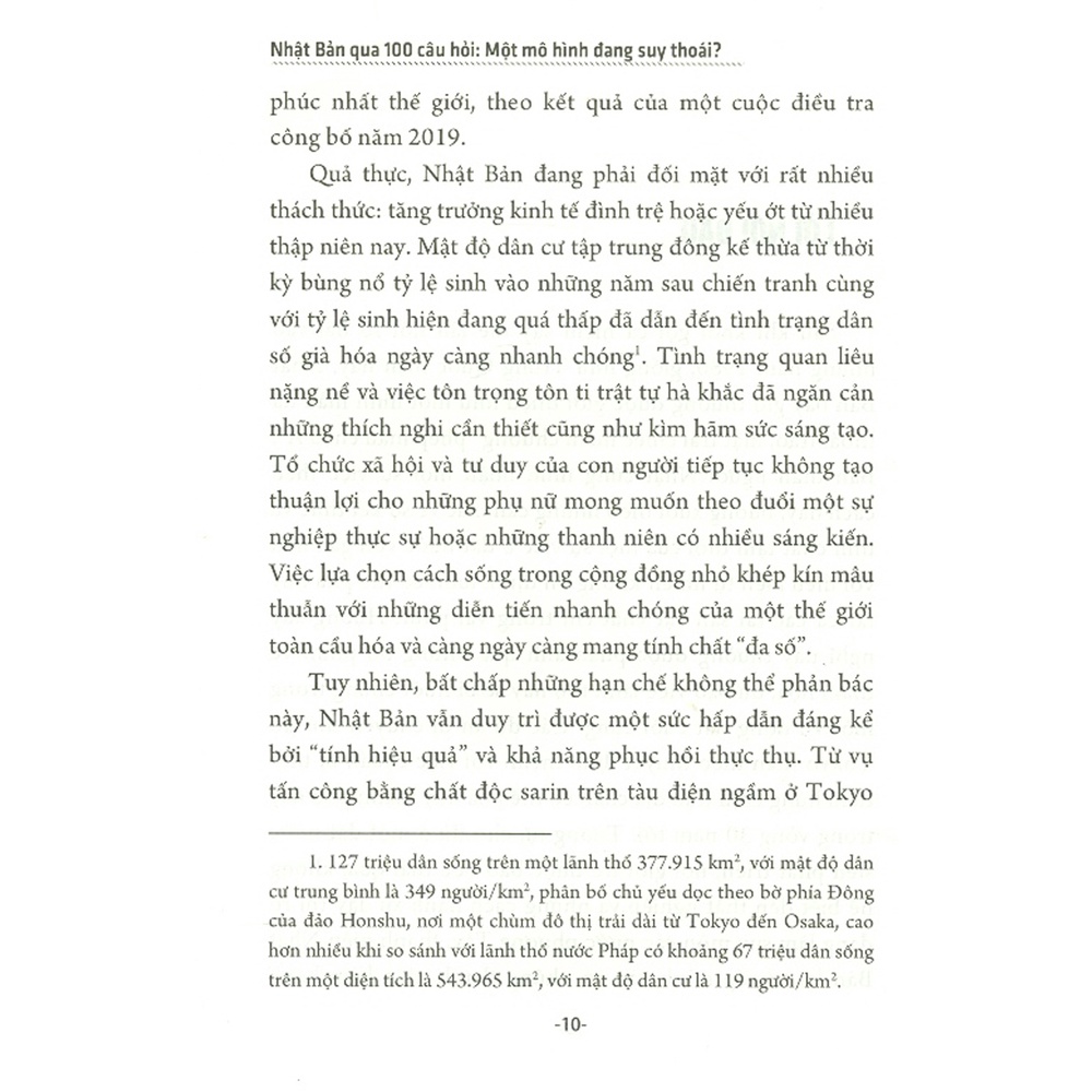 Sách - Nhật Bản Qua 100 Câu Hỏi - Một Mô Hình Đang Suy Thoái?