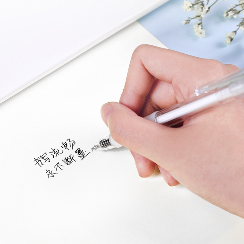 Set 2 Bút Bi + 10 Ruột Bút Bi Màu Đen Ngòi 0.5Mm