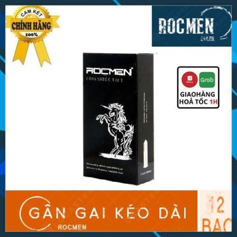 Bao cao su ROCMEN Long Shock Có Gai, Gân, Kéo Dài Thời Gian, Hộp 12 Cái_ Chân thực từng chuyển động