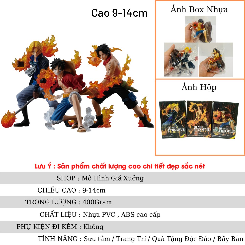 (Có Lẻ) Mô hình bộ 3 anh em  Luffy - Ace - Sabo One Piece - Monkey D.Luffy , Gol D. Ace , Sabo. Figure Tượng Vua Hải Tặc